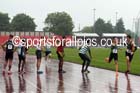 Glasgow change-over during the 4 x 400 metres relay in the worst conditions of the day, British National League, Division 1, Gateshead. Photo: David T. Hewitson/Sports for All Pics